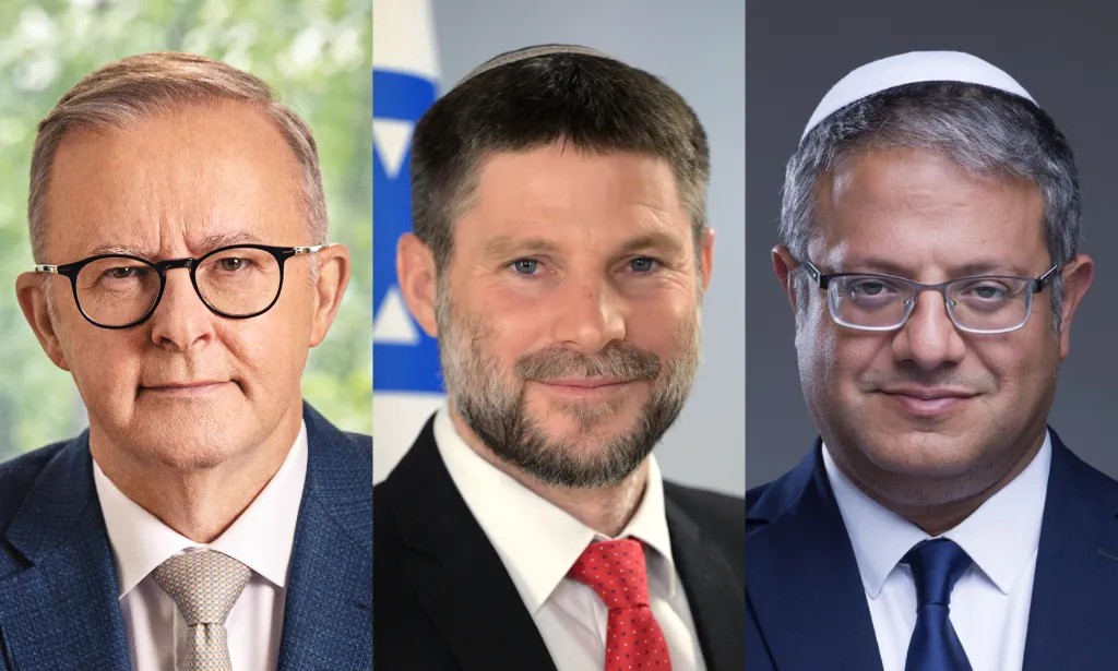 Portraits of Anthony Albanese, Bezalel Smotrich and Itamar Ben Gvir