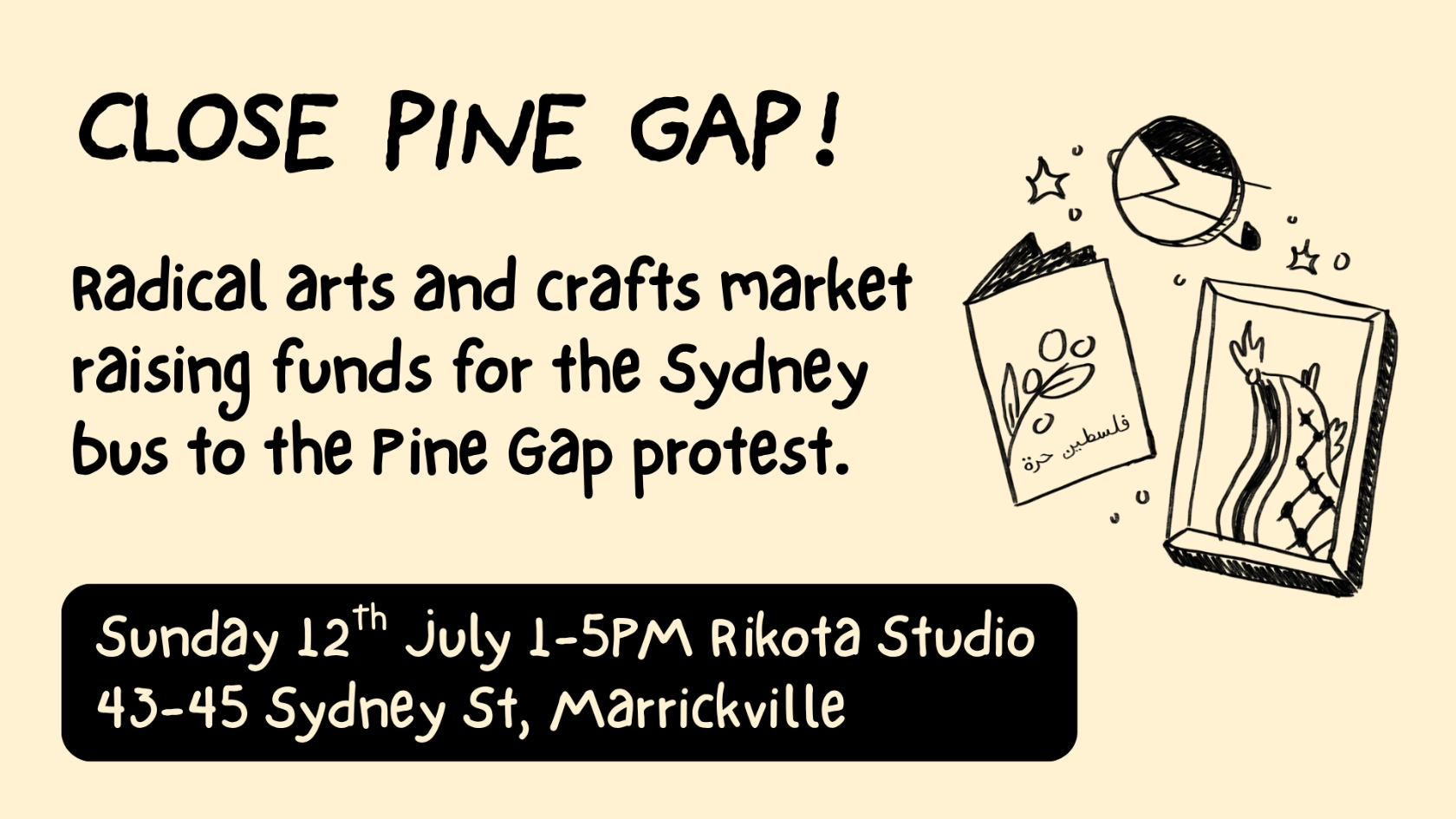Event poster with details of the fundraiser